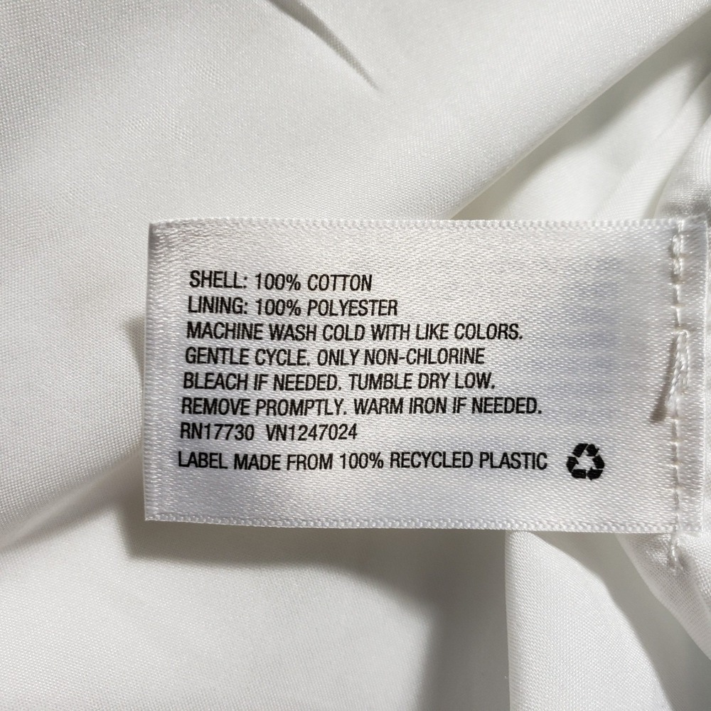 A New Day Women's White Square Neck Button Front Midi Dress w/ Belt SZ 8 Pockets - Picture 5 of 10